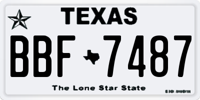 TX license plate BBF7487