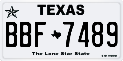 TX license plate BBF7489