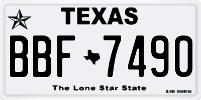 TX license plate BBF7490