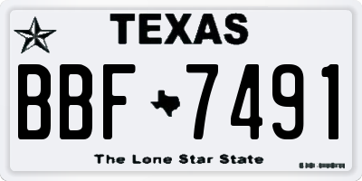 TX license plate BBF7491