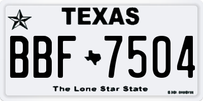 TX license plate BBF7504