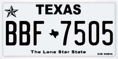 TX license plate BBF7505