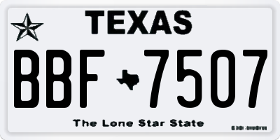 TX license plate BBF7507