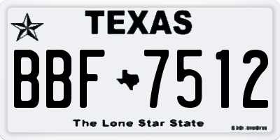 TX license plate BBF7512