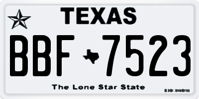 TX license plate BBF7523