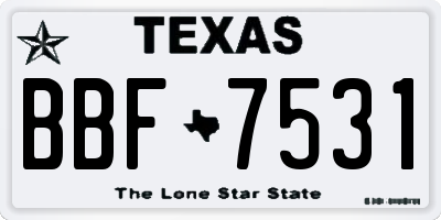 TX license plate BBF7531