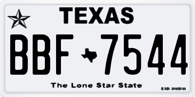 TX license plate BBF7544