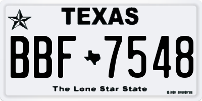 TX license plate BBF7548
