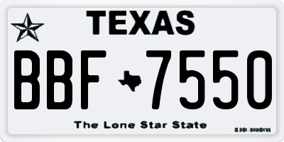TX license plate BBF7550
