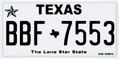 TX license plate BBF7553