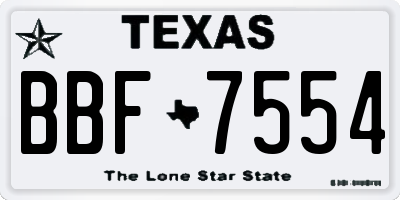 TX license plate BBF7554