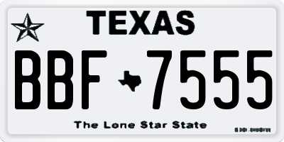 TX license plate BBF7555
