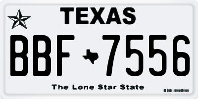 TX license plate BBF7556