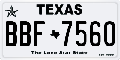 TX license plate BBF7560
