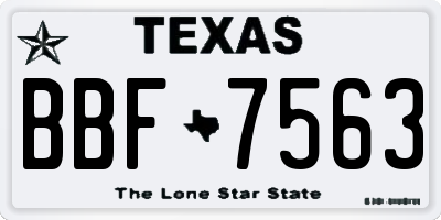 TX license plate BBF7563