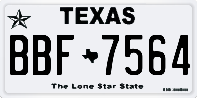 TX license plate BBF7564