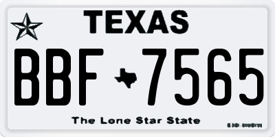 TX license plate BBF7565