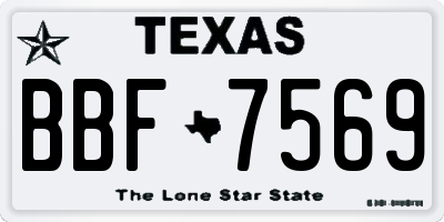 TX license plate BBF7569