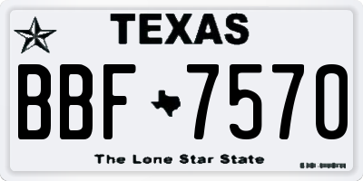 TX license plate BBF7570
