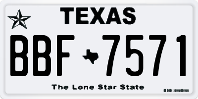 TX license plate BBF7571