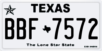TX license plate BBF7572