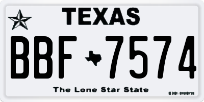 TX license plate BBF7574