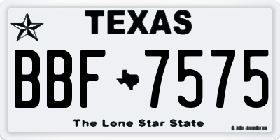 TX license plate BBF7575