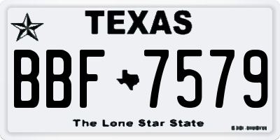 TX license plate BBF7579