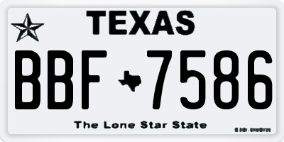 TX license plate BBF7586