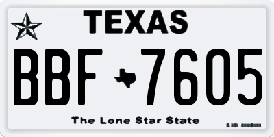 TX license plate BBF7605