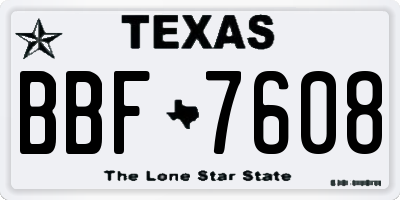 TX license plate BBF7608