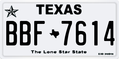 TX license plate BBF7614