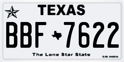 TX license plate BBF7622