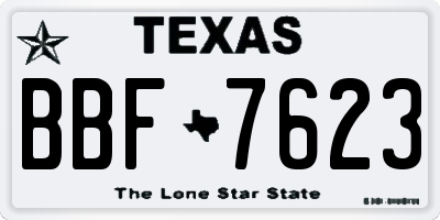 TX license plate BBF7623
