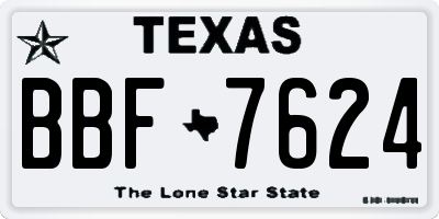 TX license plate BBF7624