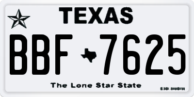 TX license plate BBF7625