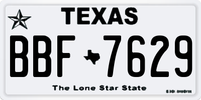 TX license plate BBF7629