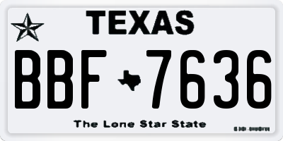TX license plate BBF7636