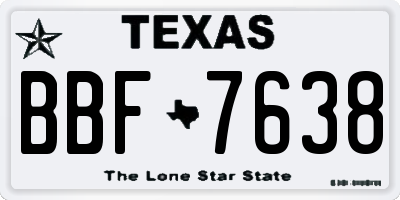 TX license plate BBF7638