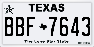 TX license plate BBF7643