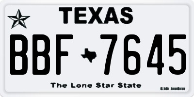 TX license plate BBF7645