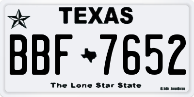 TX license plate BBF7652