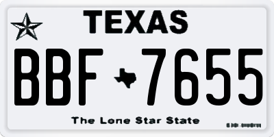 TX license plate BBF7655