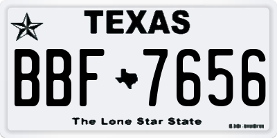 TX license plate BBF7656