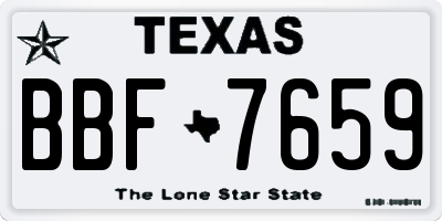 TX license plate BBF7659