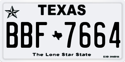 TX license plate BBF7664
