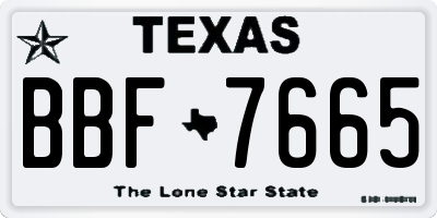 TX license plate BBF7665