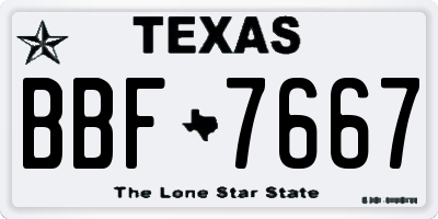 TX license plate BBF7667