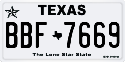 TX license plate BBF7669