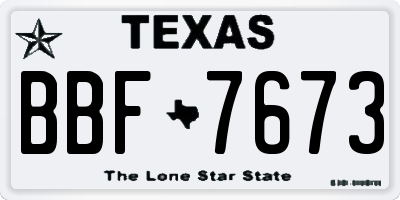 TX license plate BBF7673